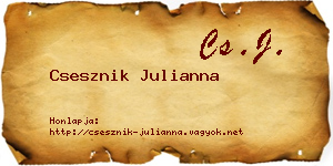 Csesznik Julianna névjegykártya